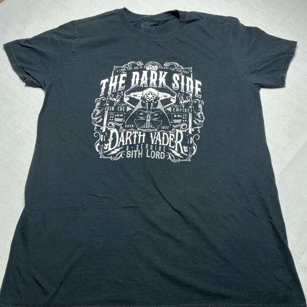 Star Wars Darth Vader "The Dark Side" Black Graphic T-Shirt Clothing M Size
